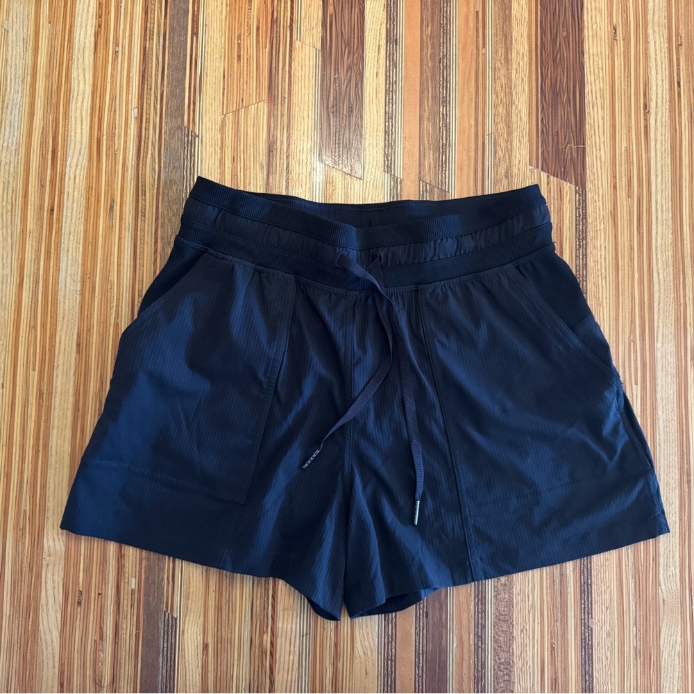 Lululemon Black stripe Drawstring Shorts